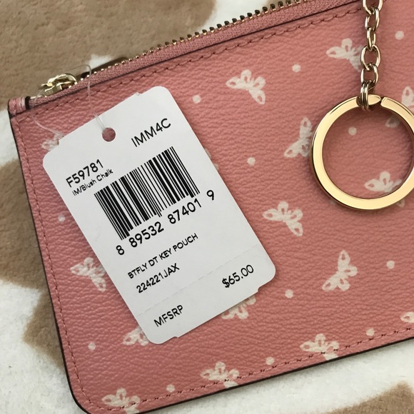 Coach butterfly pink key card holder case - Picture 4 of 4